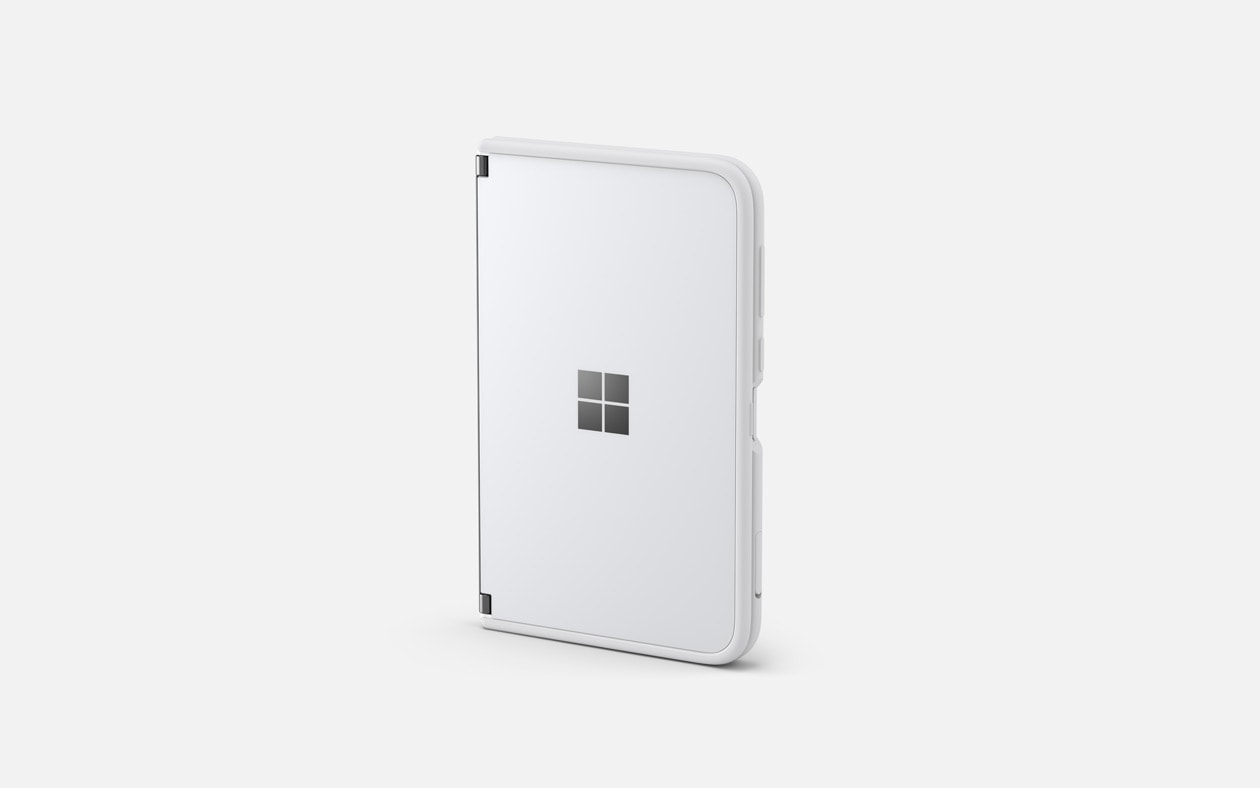 Surface Duo and Surface Duo Bumper in Glacier