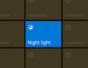 Nightlight button on Windows taskbar