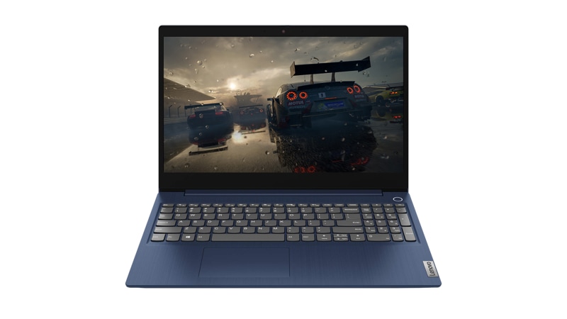 Lenovo Ideapad 3 15" Laptop featuring a racing game screen