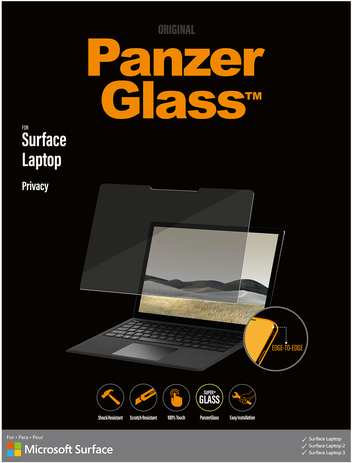 PanzerGlass Microsoft Surface Laptop プライバシー スクリーン プロテクター 13.5 インチ