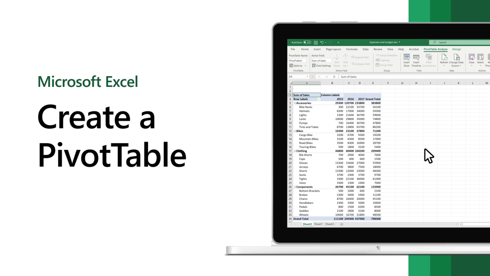 Create A Pivottable To Analyze Worksheet Data Microsoft Support