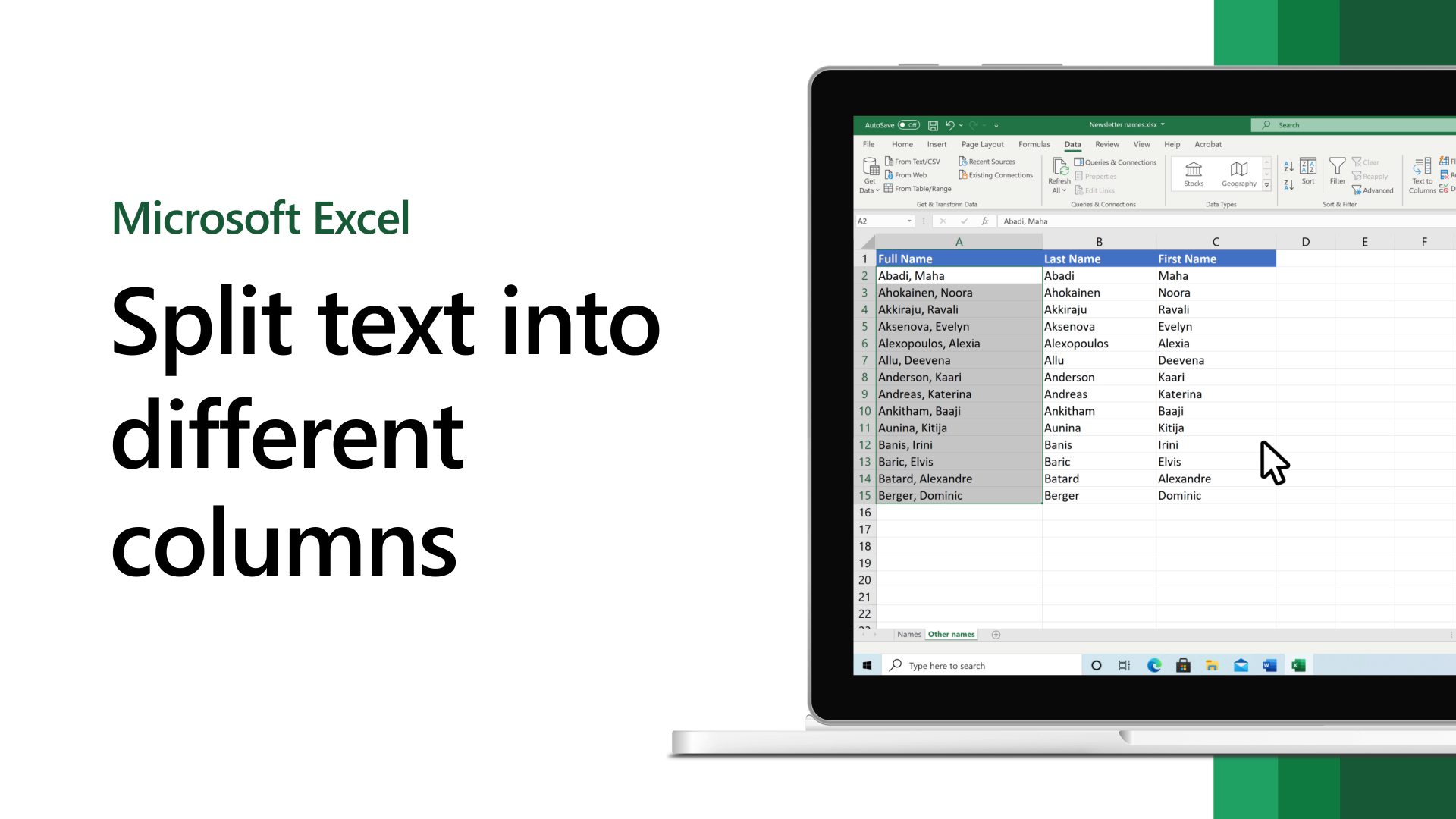 Split Text Into Different Columns With The Convert Text To Columns Wizard Excel