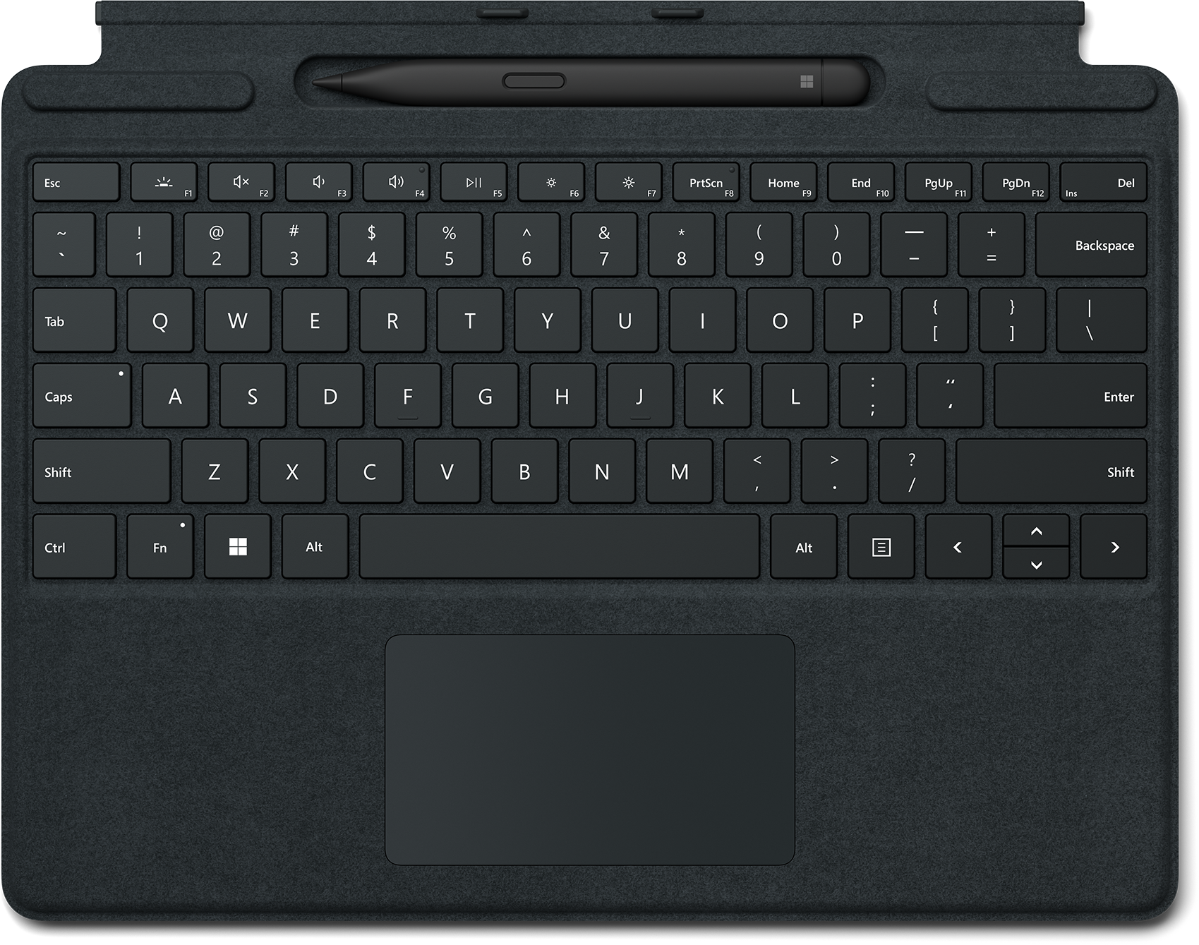Microsoft Surface Pro Signature Keyboard with Slim Pen 2. Toetsenbordindeling: QWERTY, Taal toetsenbord: Engels, Aanwijsapparaat: Touchpad. Merkcompatibiliteit: Microsoft, Compatib