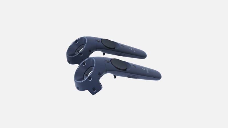A pair of controllers for the H T C VIVE Pro 2 V R Headset.