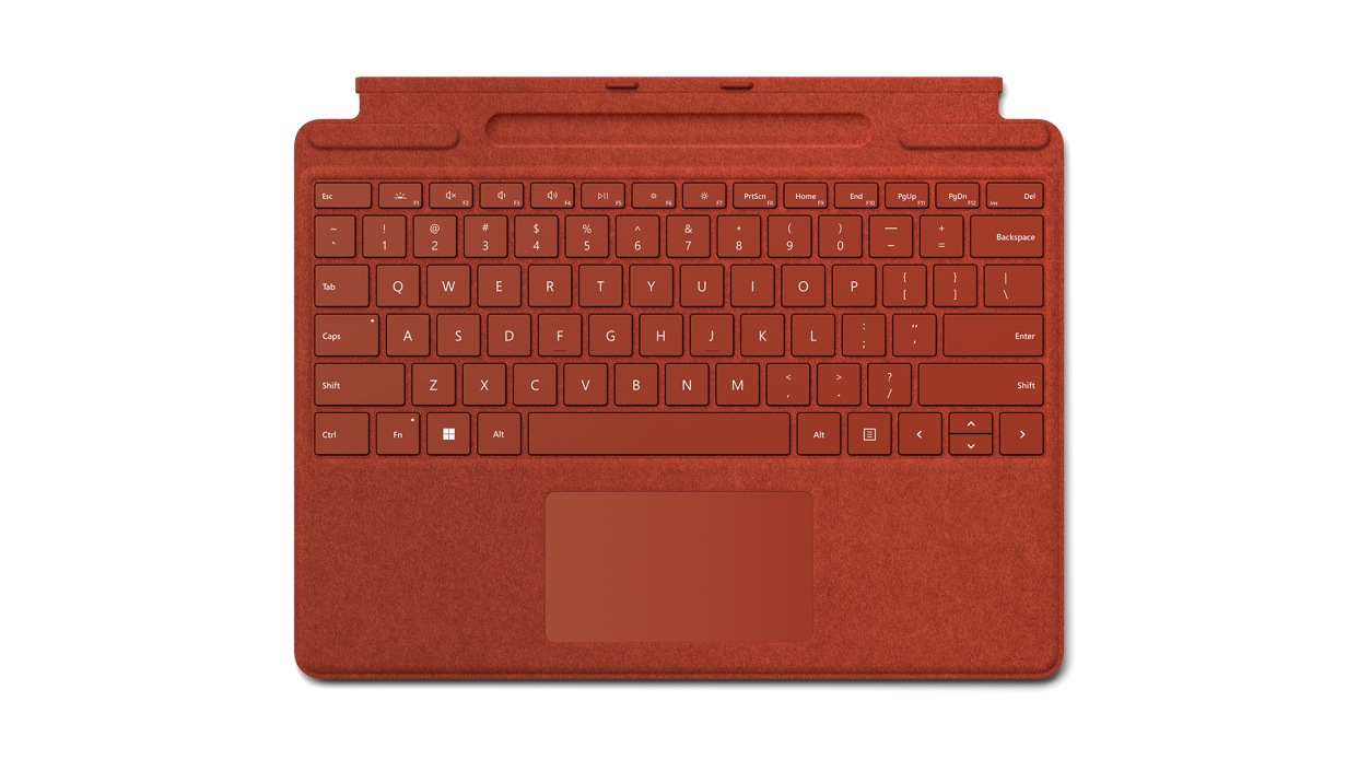 Teclado con Funda Microsoft Surface Signature, compatible con Surface Pro 9,  Surface Pro 8, y Surface Pro X. Color Rojo Amapola.