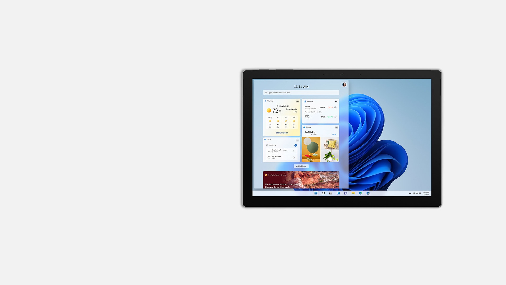 Surface Pro 7+ in gebruik als tablet.