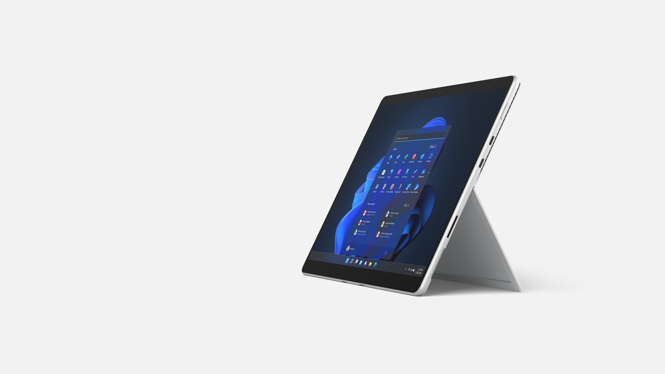 Surface Pro 8 pour les entreprises couleur platine.