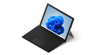 Image d’une Surface Pro 7+ sous forme d’ordinateur portable.
