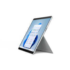  Surface Pro X en platine configurée en mode tablette.