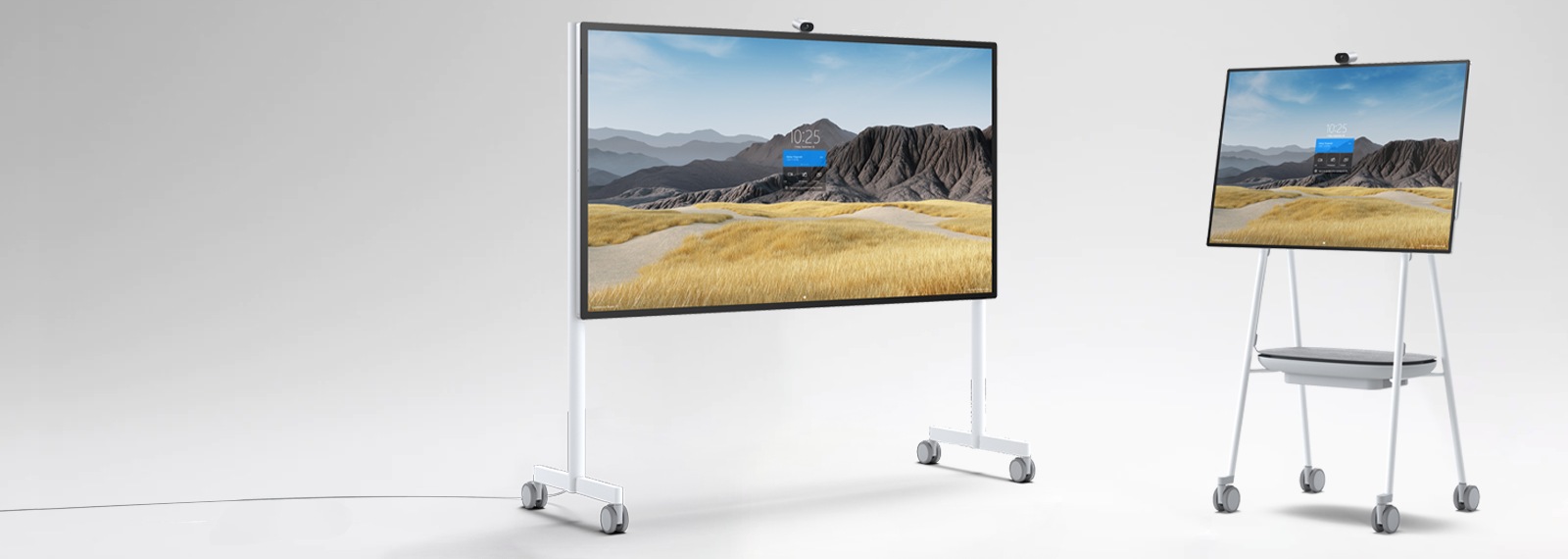 Hub 2S 85-inch and 50-inch sizes side-by-side