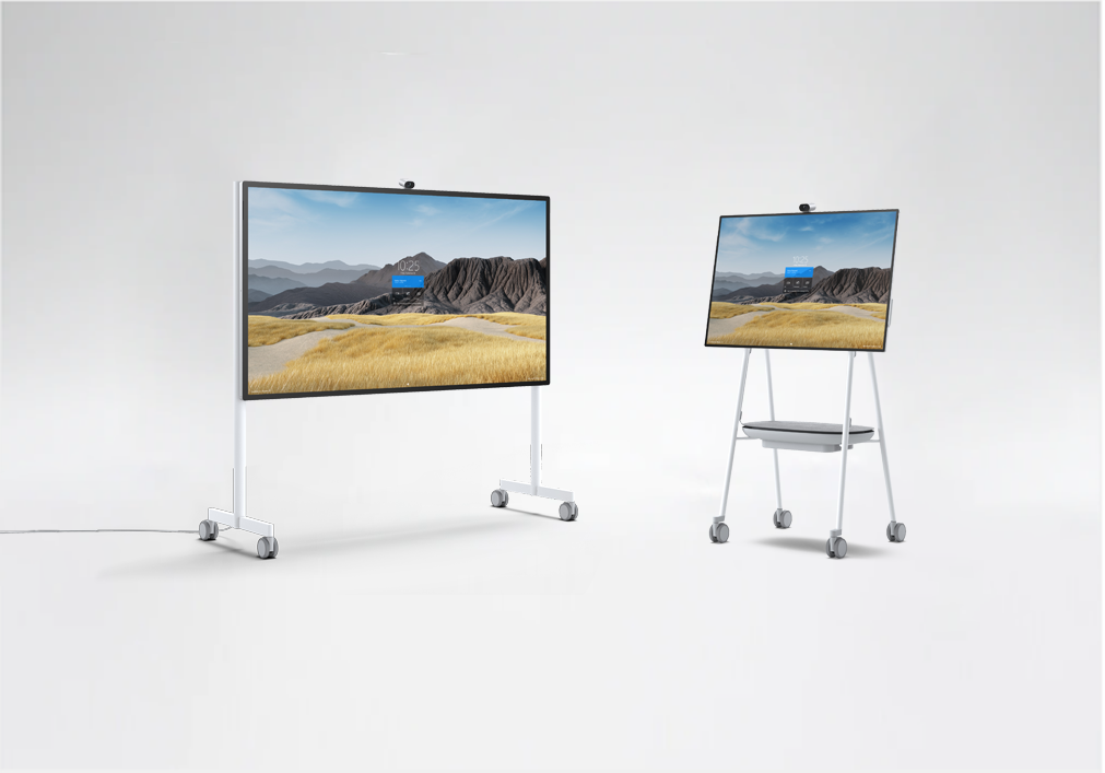 Surface Hub 2S de 85 pouces et de 50 pouces côte à côte