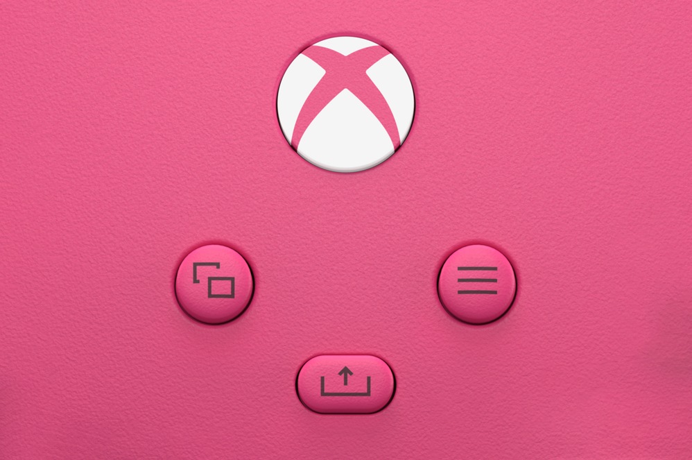 Close up of the Xbox Wireless Controller - Deep Pink share button