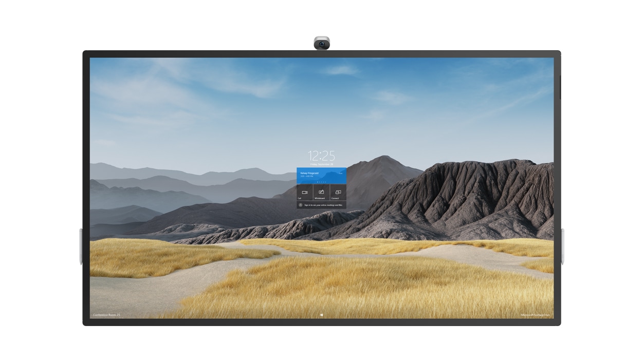A front view of a Surface Hub 2 S 85-inch device.