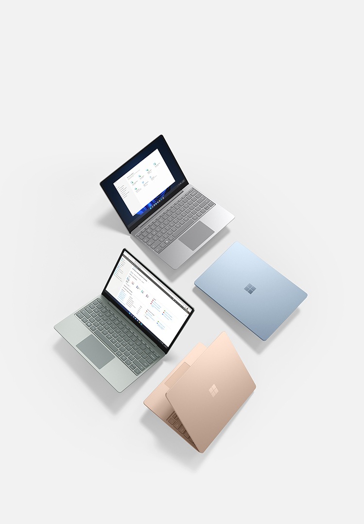 Surface Laptop Go 2 呈現不同姿勢