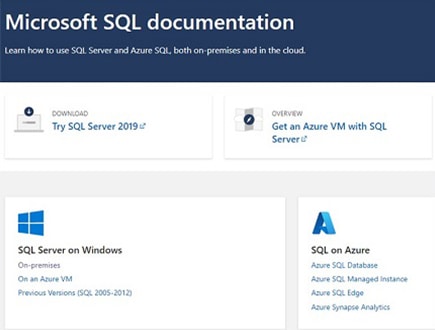 Microsoft SQL-dokumentation. 