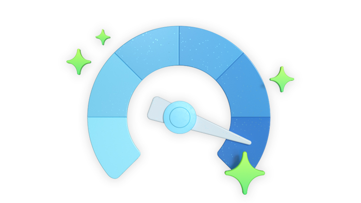 Ilustrace ikony výkonu v prohlížeči Microsoft Edge.