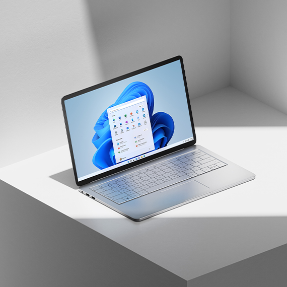 Thin, light laptop featuring Windows 11