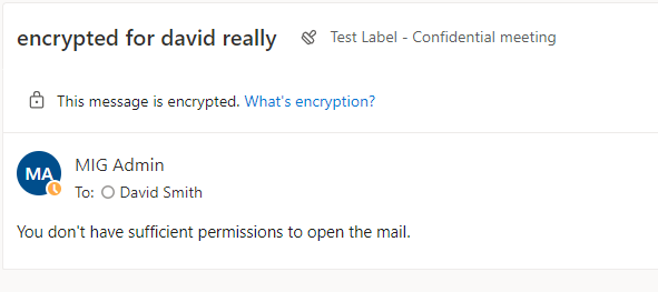 Once delegate is blocked to view the owner mailbox's protected email, the delegate will see the following when they trying to open the protected mails.