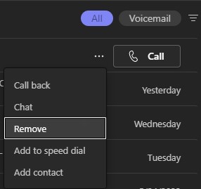 Once available users will be able to remove call history.