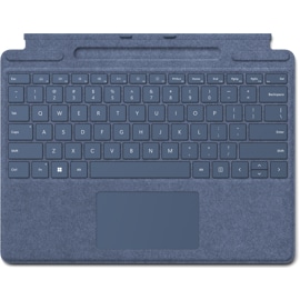 A top-down view of a Surface Pro Signature Keyboard in Sapphire.