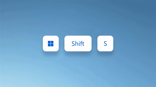 Ảnh động thể hiện thao tác nhấn tổ hợp phím logo Windows, Shift và dấu cộng để chụp ảnh màn hình.