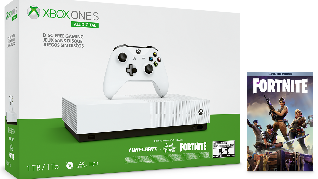 Xbox One S All-Digital Edition Fortnite Battle Royale Bundle