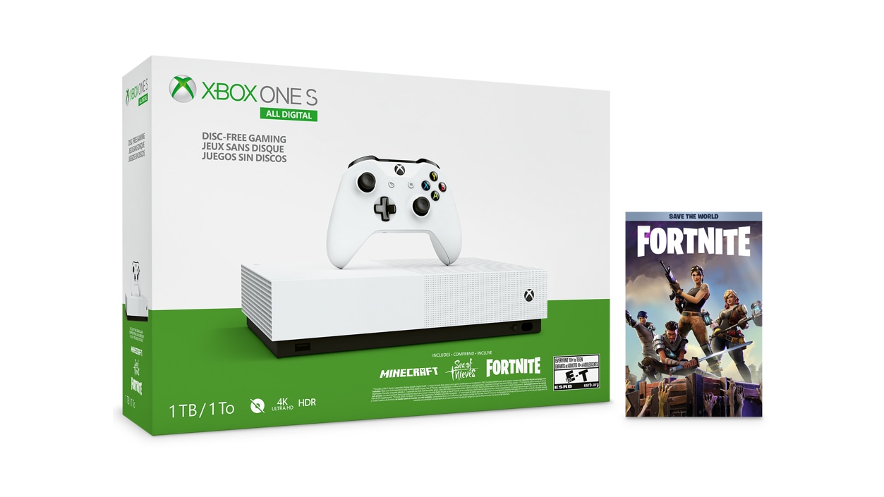 Mus ontgrendelen voorbeeld Xbox One S All-Digital Edition Fortnite Battle Royale Bundle