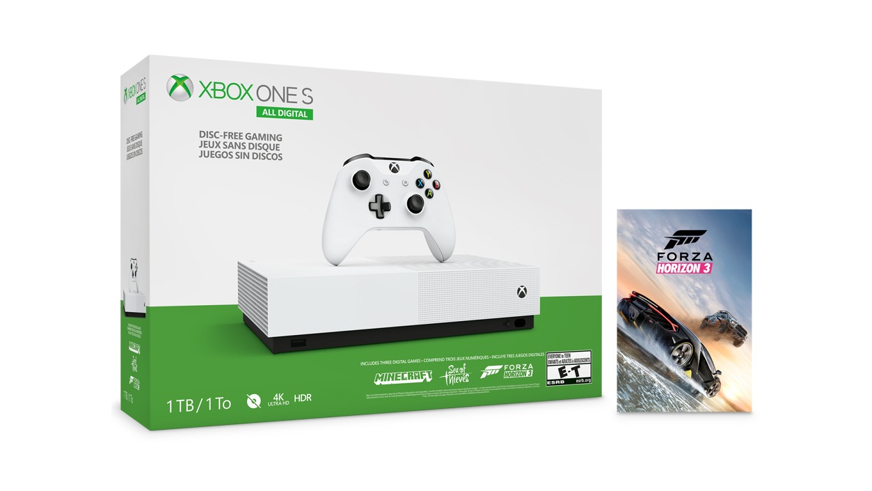 Microsoft Xbox One S 1TB All Digital Edition with 3 Games Bundle
