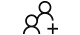 Une icône représentant deux personnes et un symbole en forme de plus.