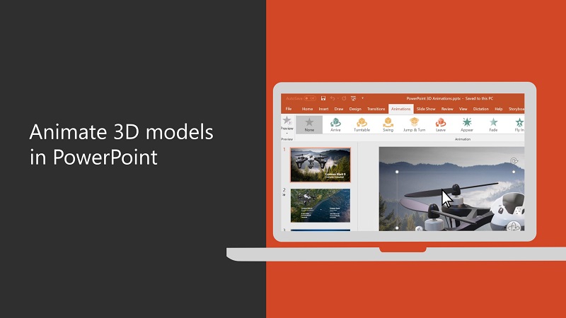 Các hiệu ứng hoạt hình 3D trong PowerPoint - Hỗ trợ của Microsoft