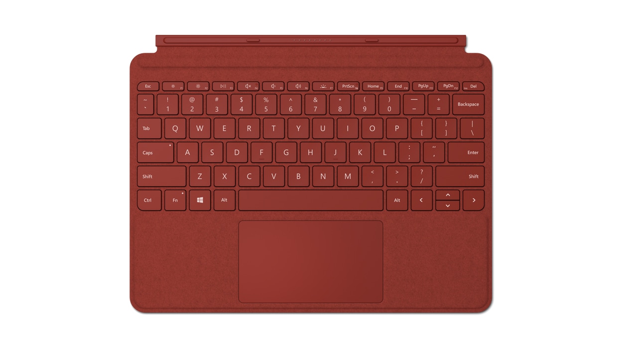Poppy Red Surface Go Type Cover in Alcantara.