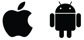 Apple logo and Android logo