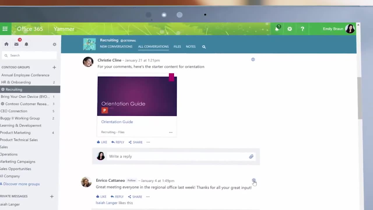 Служба поддержки microsoft. Microsoft Yammer.