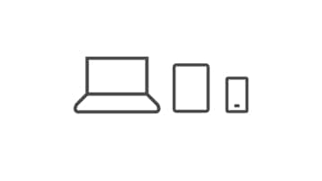 An icon of a laptop, tablet, and smartphone.