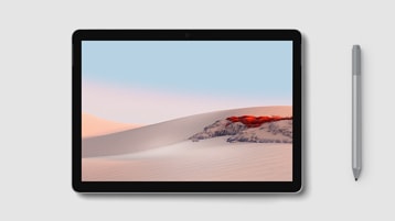 Vista frontal del equipo Surface Go 2 de 10,5 pulgadas
