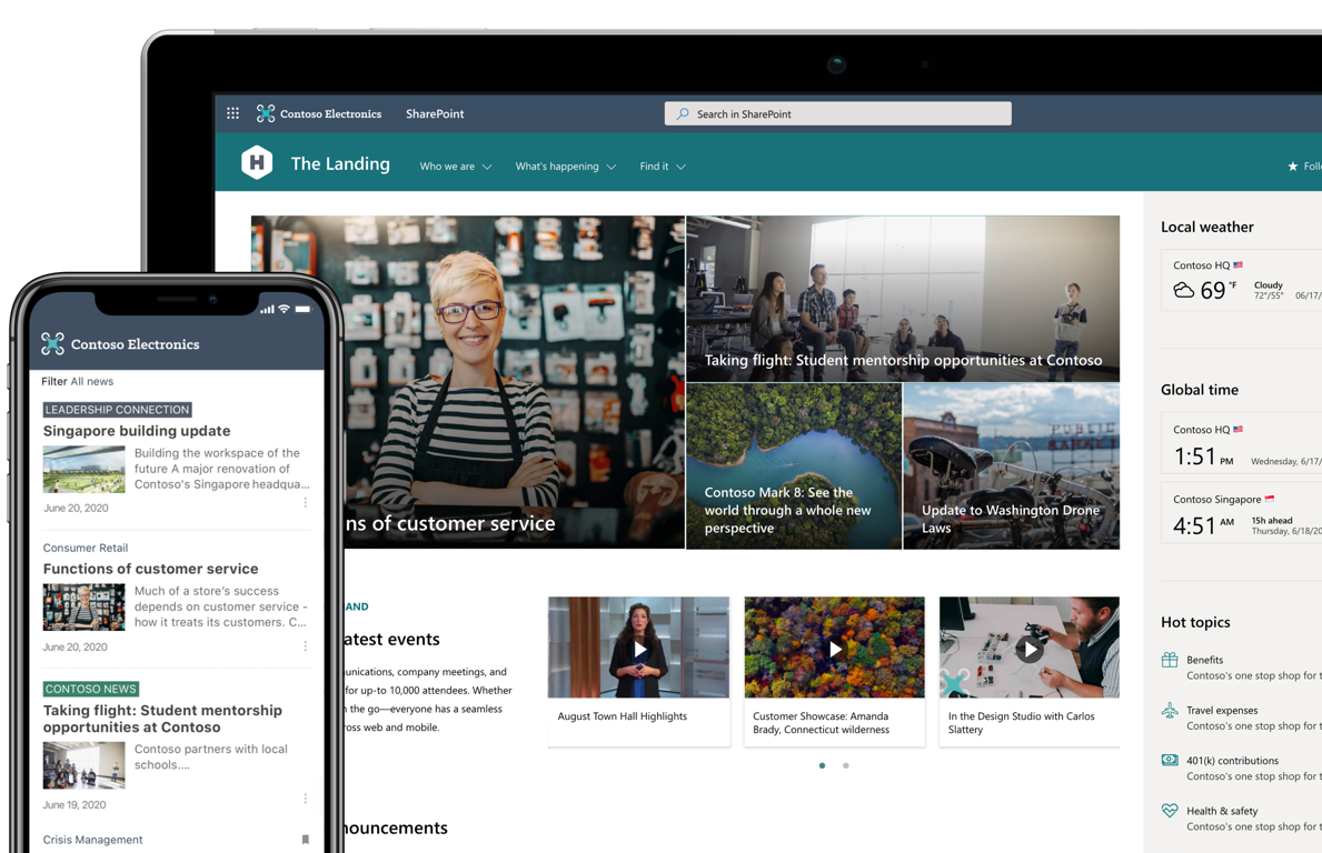 SharePoint intranet page 