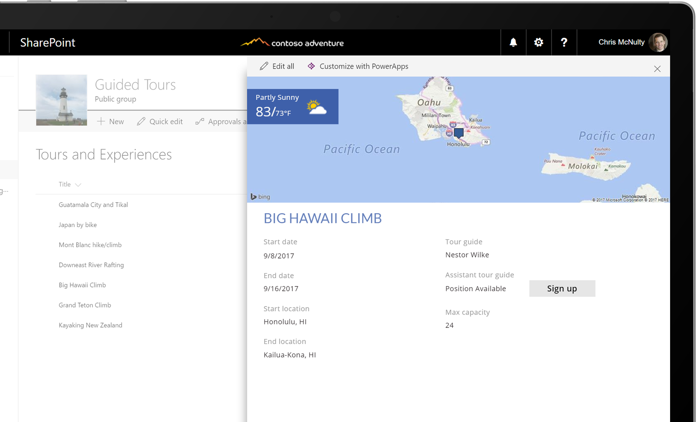 A device screen showing a public group in SharePoint