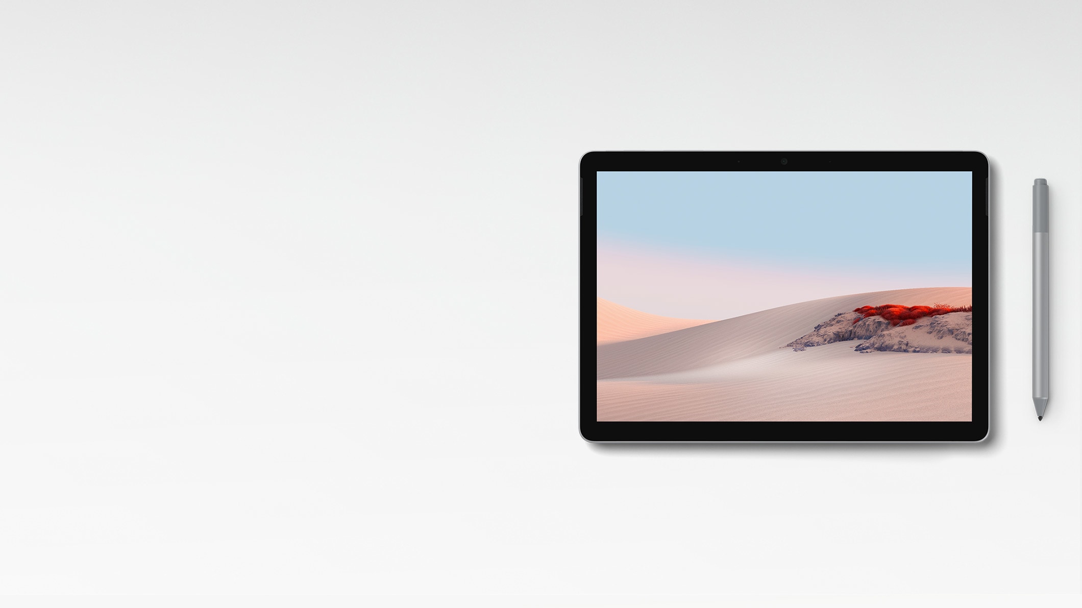 태블릿 모드의 Surface Go 2과 Surface 펜