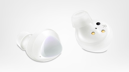 Front left view of the Samsung Galaxy Buds+ - White