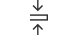 An icon of two arrows with a thin surface between them. 