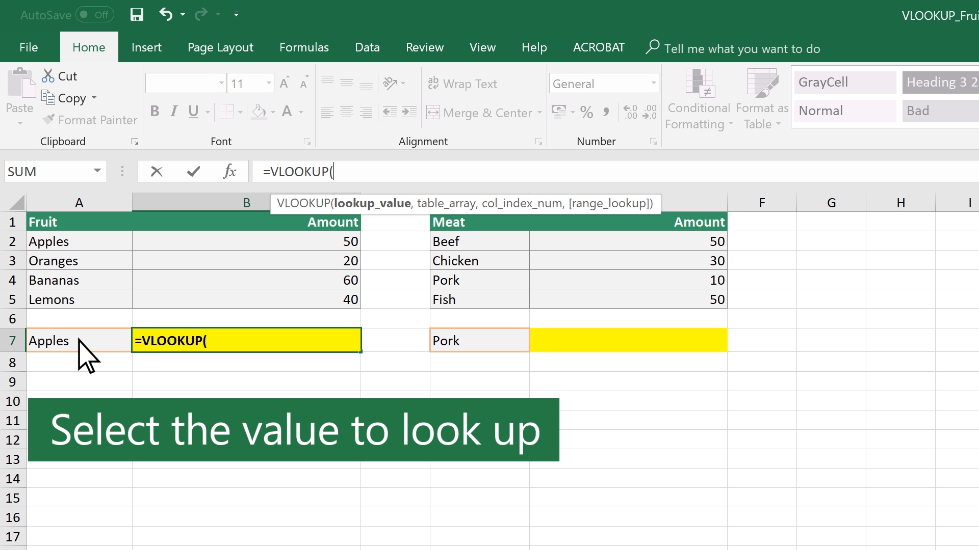 Jak vyhledat hodnotu v Excelu?