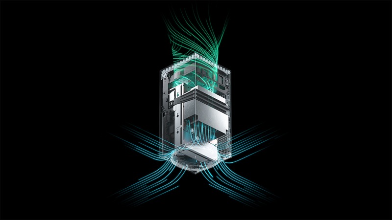 Detailansicht der Luftstrom-Kühlungsarchitektur der Xbox Series X