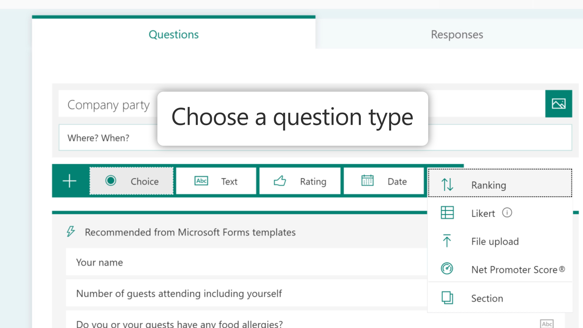 Ajustar as definições do seu formulário ou questionário no Microsoft Forms  - Suporte da Microsoft