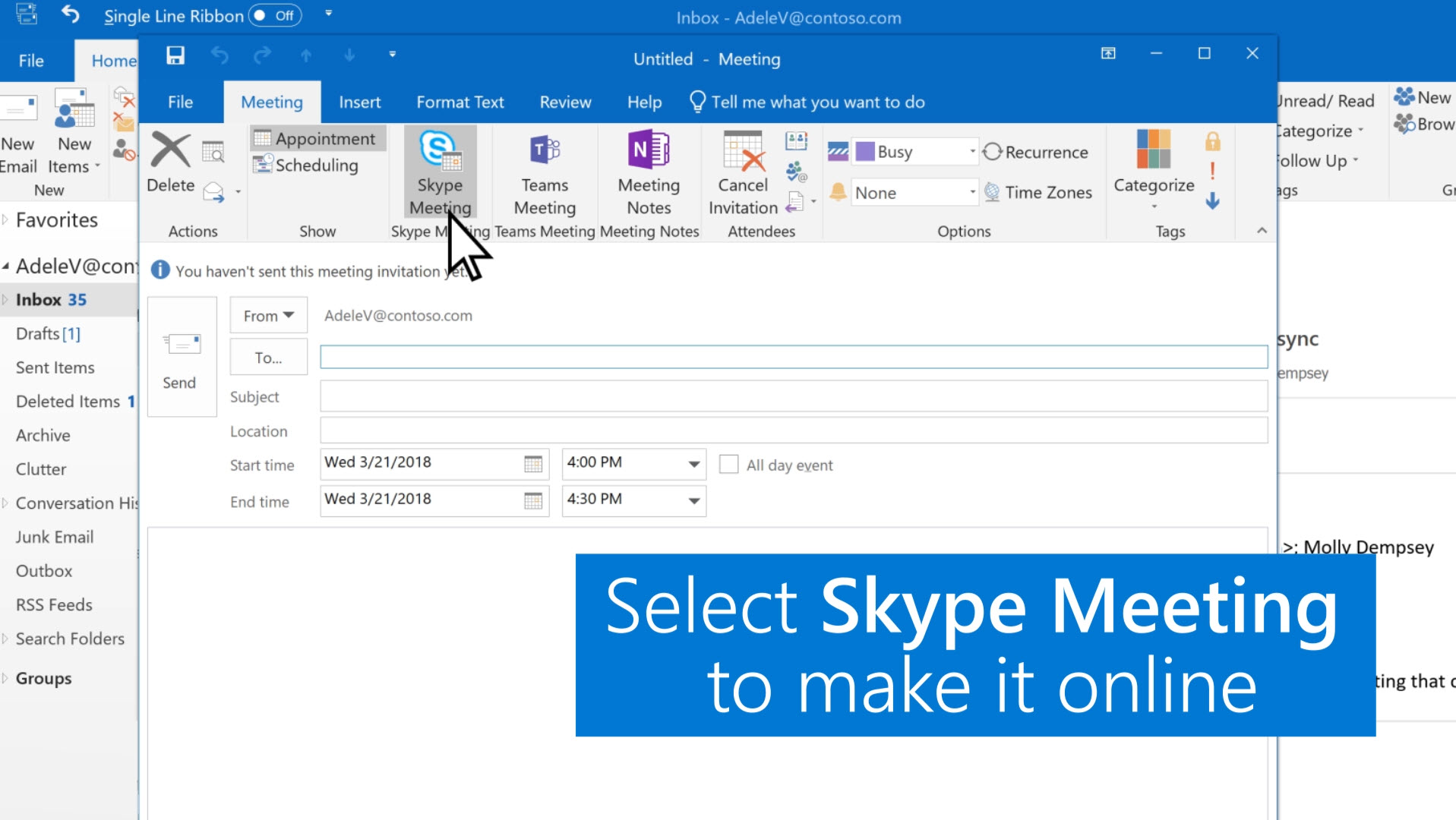 Thiết lập cuộc họp trực tuyến trong Outlook - Hỗ trợ của Microsoft
