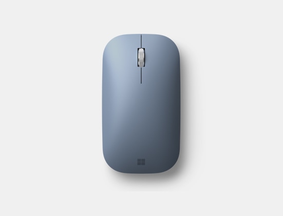 Top view of Pastel Blue Microsoft Modern Mobile Mouse.