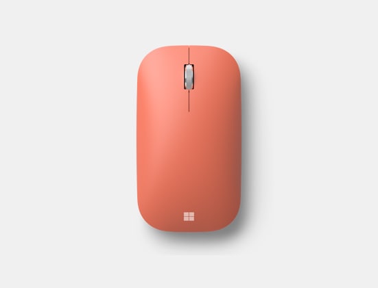 Top view of Peach Microsoft Modern Mobile Mouse.