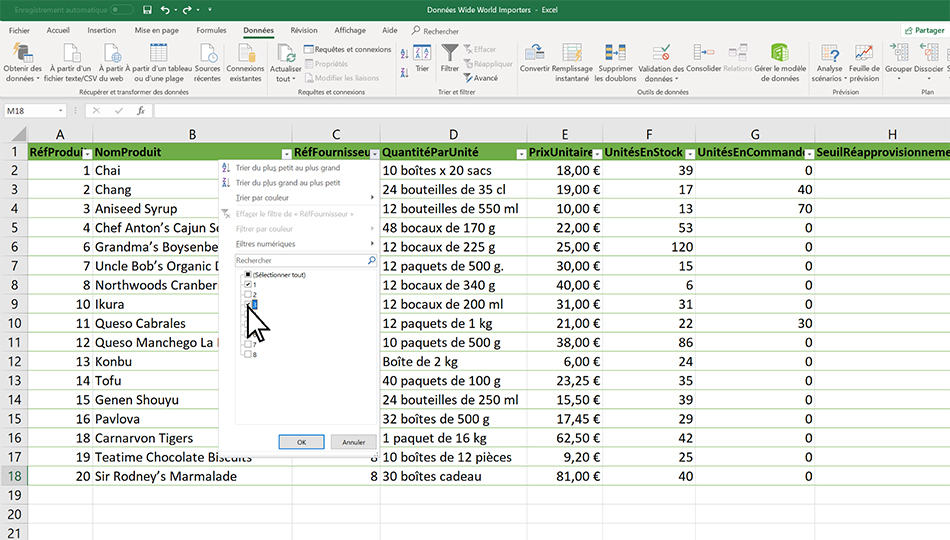 Comment filtrer les jours dans Excel ?