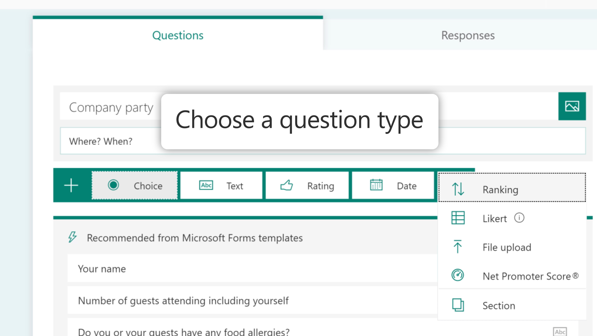 Crear un formulario o crear un cuestionario - Soporte técnico de Microsoft