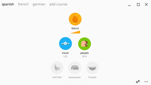 Duolingo language application interface