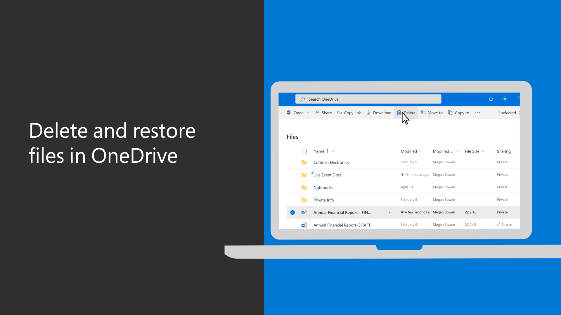 Restore files. Restore 'deleted' files.